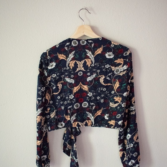 Floral Wrap Top - Picture 3 of 3